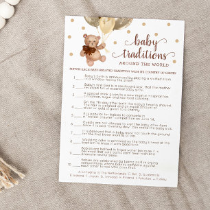 Baby Traditions Spiel Baby Dusche Teddy Bear Card Einladung