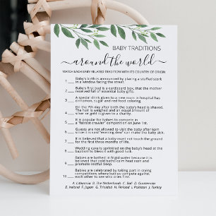 Baby Traditions Spiel Baby Shower Party Card Einladung