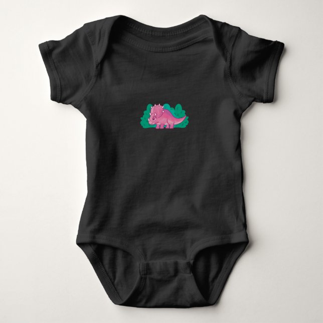 Baby Triceratops Watercolor Strampler (Vorderseite)