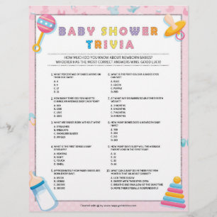 Baby Trivia [Baby Basics Pink] Briefbogen