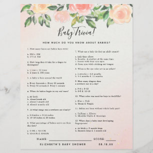 Baby Trivia Baby Shower Spiel