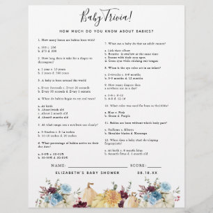 Baby Trivia Baby Showspiel