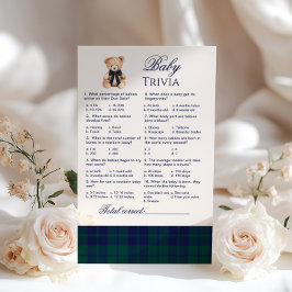 Baby Trivia Preppy Teddy Bear Navy Plaid game