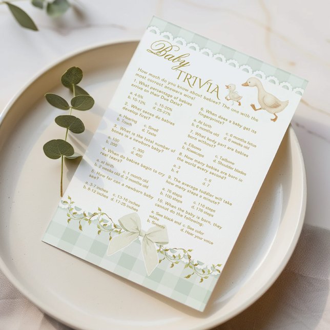 Baby Trivia Silly Goose Sage Baby Shower game (Von Creator hochgeladen)