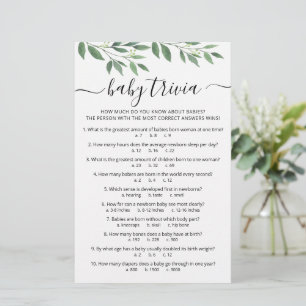 Baby Trivia Spiel mit dem Answers Baby Dusche Part