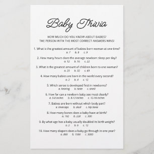 Baby Trivia Spiel mit dem Answers Baby Dusche Part