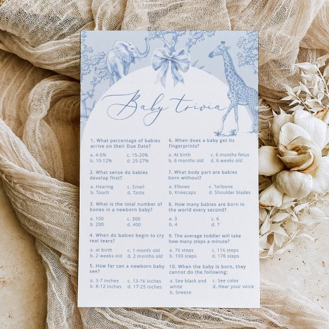 Baby Trivia toile de jouy Safari Baby Duschgame (Von Creator hochgeladen)