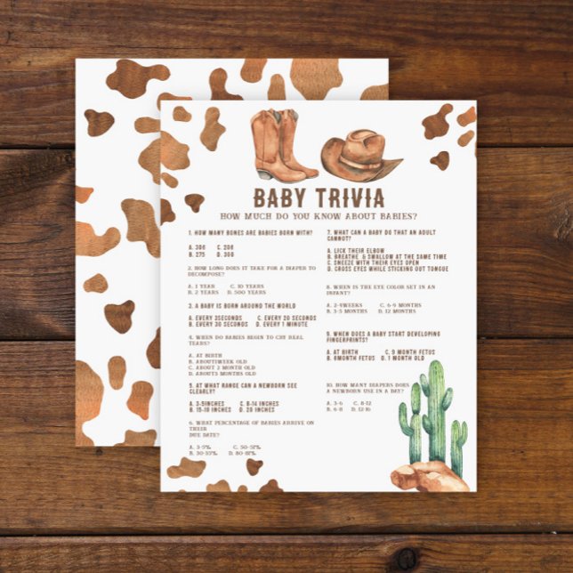 Baby Trivia Watercolor Cowboy Babydusche (Von Creator hochgeladen)