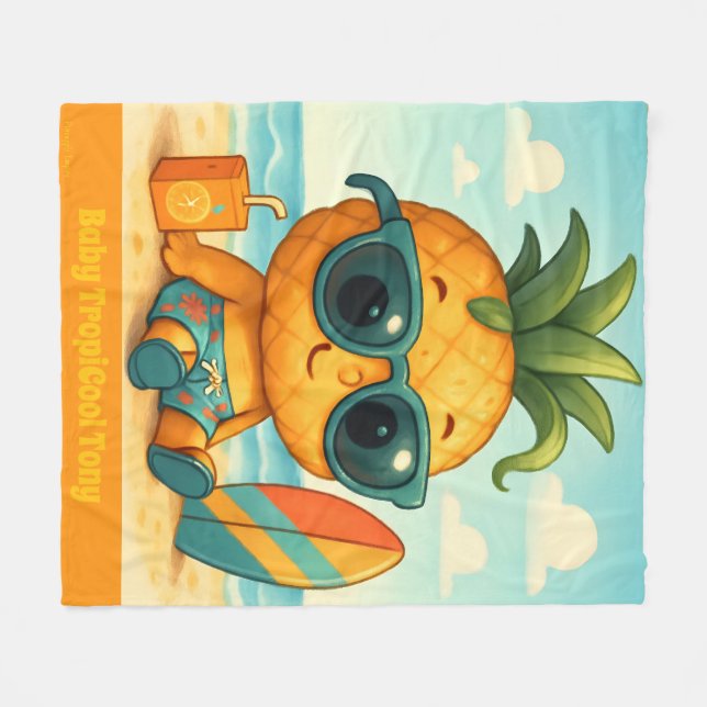 Baby TropiCool Tony - Ananas Empire Fleecedecke (Vorderseite (Horizontal))