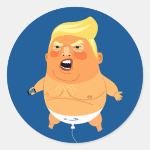 Baby Trump Balloon Funny Runder Aufkleber