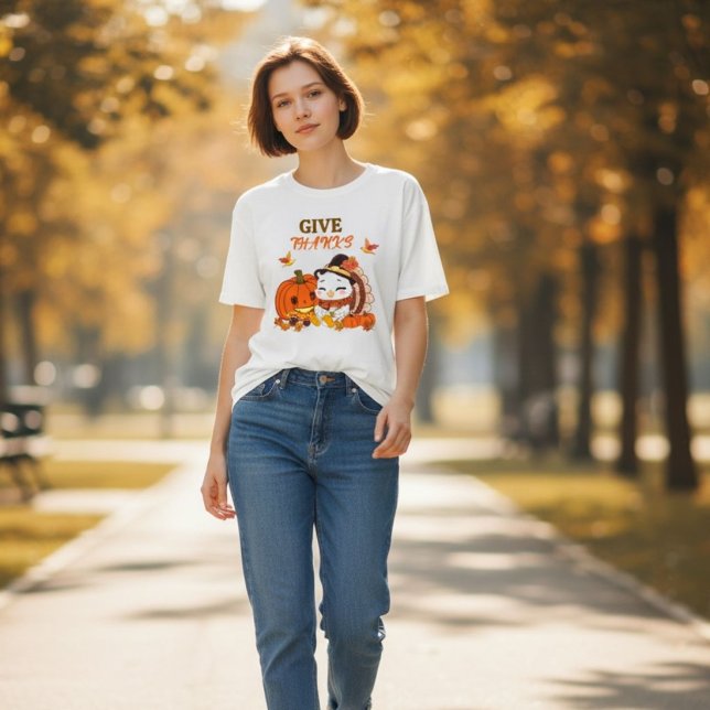 Baby Turkey And Pumpkin Celebrating Thanksgiving  T-Shirt (Von Creator hochgeladen)