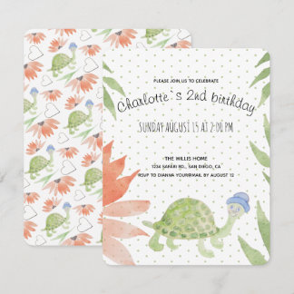 Baby Turtle Watercolor Handgemalt Save The Date