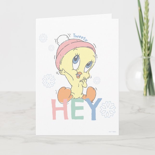 Baby TWEETY™ Hey Snow Karte (Vorderseite)