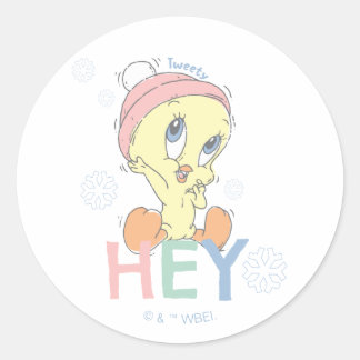 Baby TWEETY™ Hey Snow Runder Aufkleber