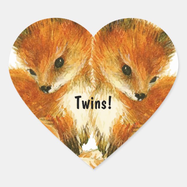 Baby Twin Fox Stickers (Vorderseite)