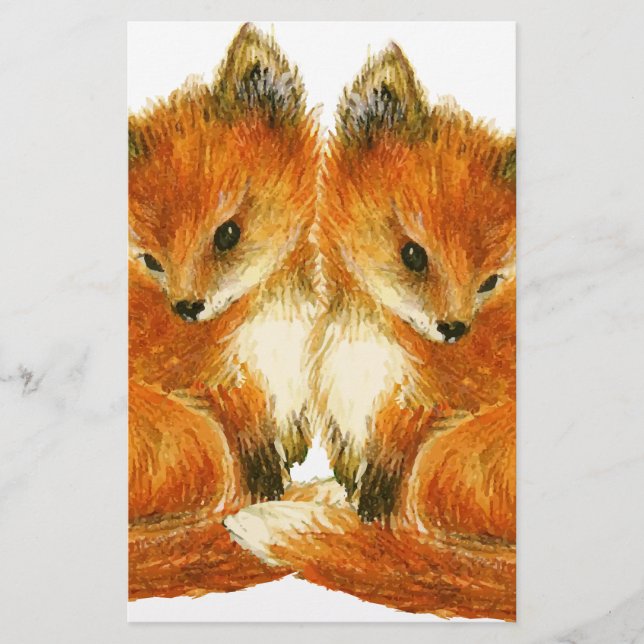 Baby Twin Foxes Briefpapier (Vorderseite)