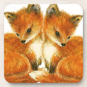 Baby Twin Foxes Untersetzer