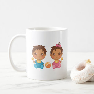 Baby Twins Boy and Girl Kaffeetasse