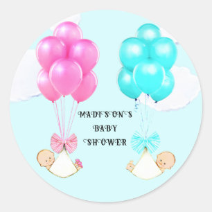 Baby Twins Boy and Girl Runder Aufkleber