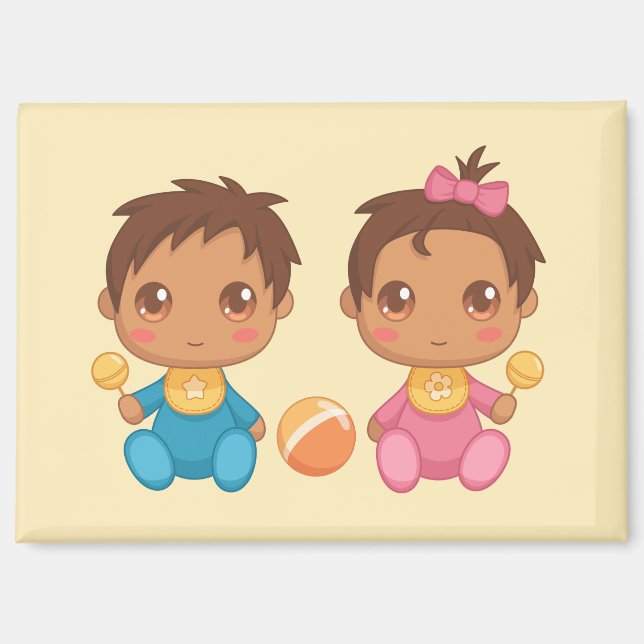 Baby Twins Boy und Girl Magnet (Vorderseite)