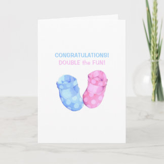 Baby Twins Hinterns Glückwunschkarte Karte