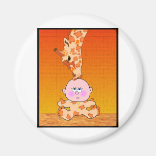 Baby u. Giraffe Magnet