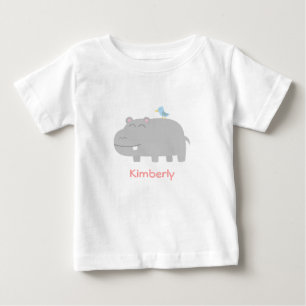 Baby u. Kinder: Niedliches Flusspferd mit blauem T-shirt