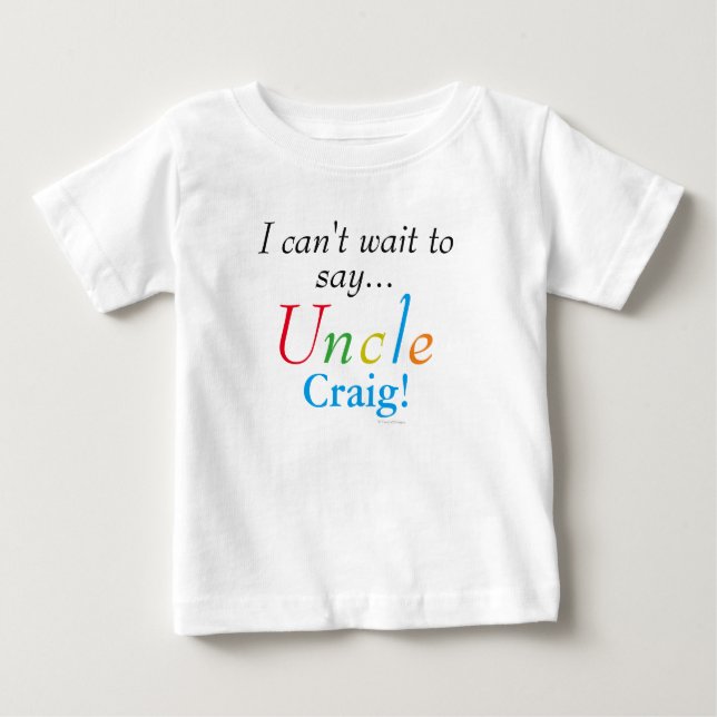 Baby Uncle Personalisiert Name Fun Säugling Shirt (Vorderseite)