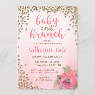 Baby-und Brunch-Baby-Duschen-Glitzer-Einladung Einladung