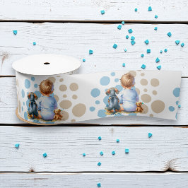 Baby- und Dackel Puppy-Baby-Dusche Satinband