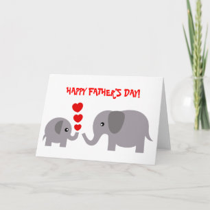 Baby und Daddy Elefant Karte