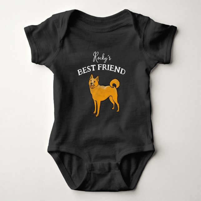 Baby und flauschiger Freund, beste Freunde Strampler (Vorderseite)