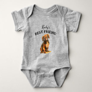 Baby und flauschiger Freund, beste Freunde Strampler