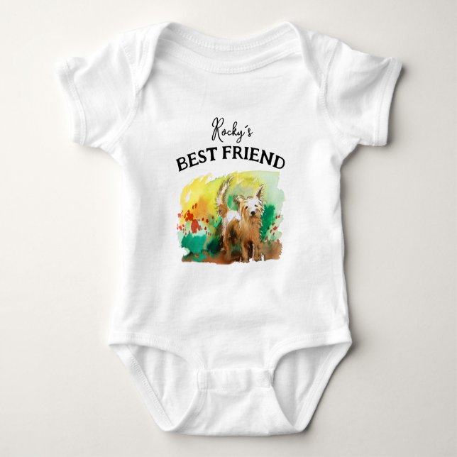 Baby und flauschiger Freund, beste Freunde Strampler (Vorderseite)