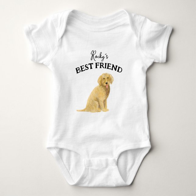 Baby und flauschiger Freund, beste Freunde Strampler (Vorderseite)