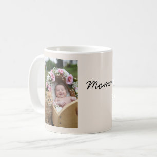 Baby- und Katzenfoto, Wiege, Blumen Kaffeetasse