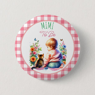 Baby und Kitten Mimi zur Kinderdusche Button