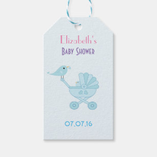 Baby- und Mommy Bluebirds Babydusche Geschenkanhänger