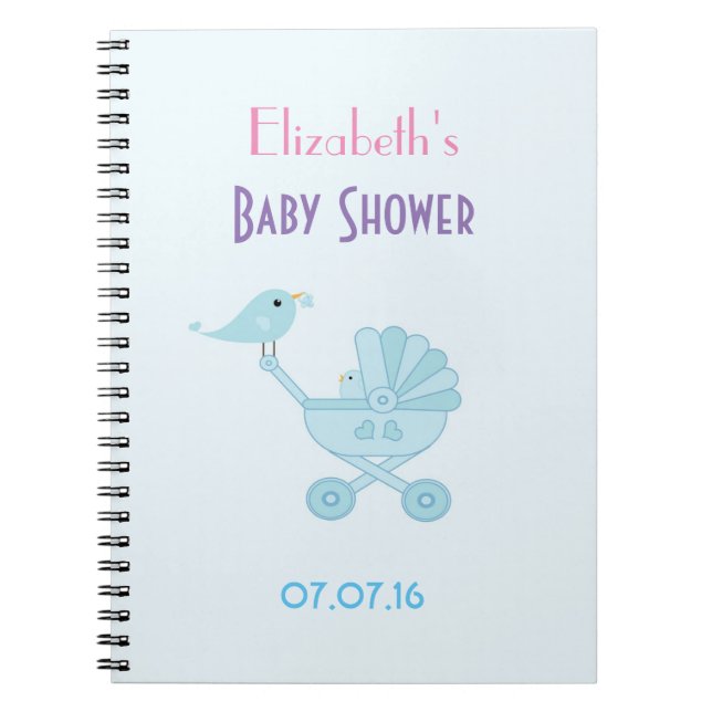 Baby- und Mommy Bluebirds Babydusche Notizblock (Vorderseite)