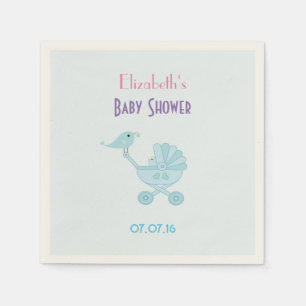 Baby- und Mommy Bluebirds Babydusche Serviette