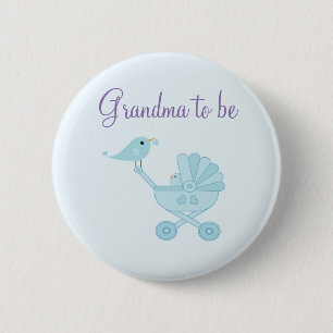 Baby und Mommy Bluebirds Oma zu sein Button