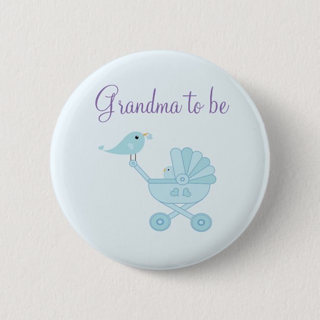 Baby und Mommy Bluebirds Oma zu sein Button (Vorderseite)