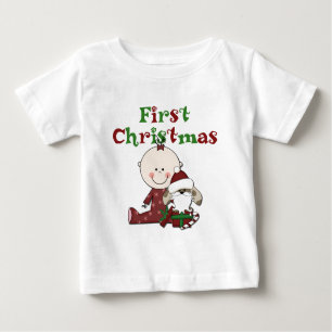 Baby- und Santa-Dog-T - Shirt