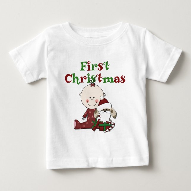 Baby- und Santa-Dog-T - Shirt (Vorderseite)