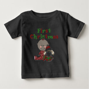 Baby- und Santa-Dog-T - Shirt