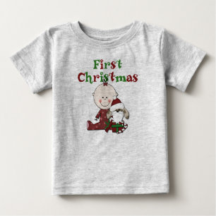 Baby- und Santa-Dog-T - Shirt
