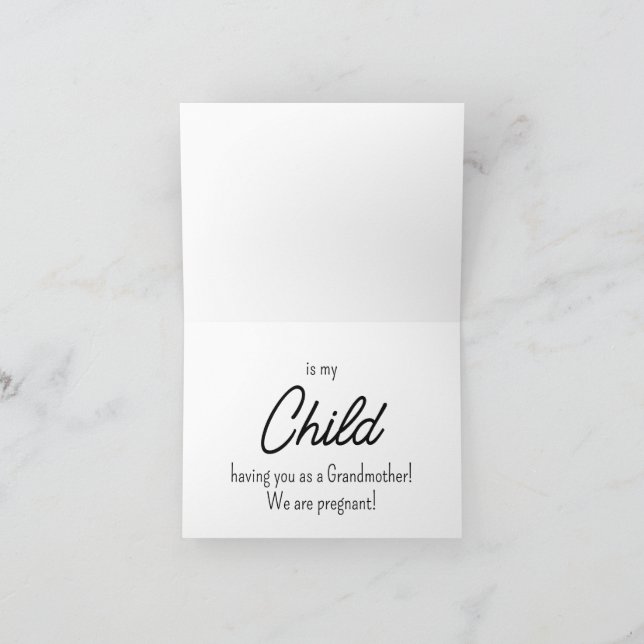 Baby- und Schwangerschaftsankündigungskarte für Gr Einladung (Innenseite)