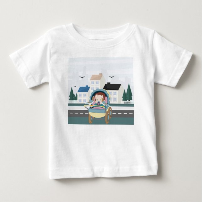 Baby und Tauben T-shirt (Vorderseite)