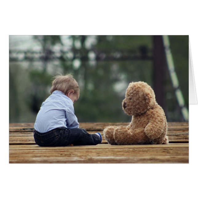 Baby und Teddybär (Vorderseite (Horizontal))