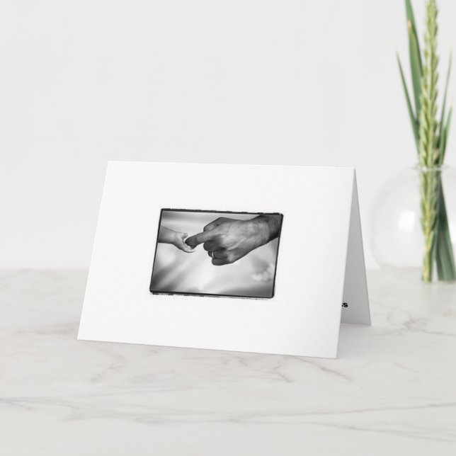 Baby und Vater in der Hand Karte (Vorderseite)